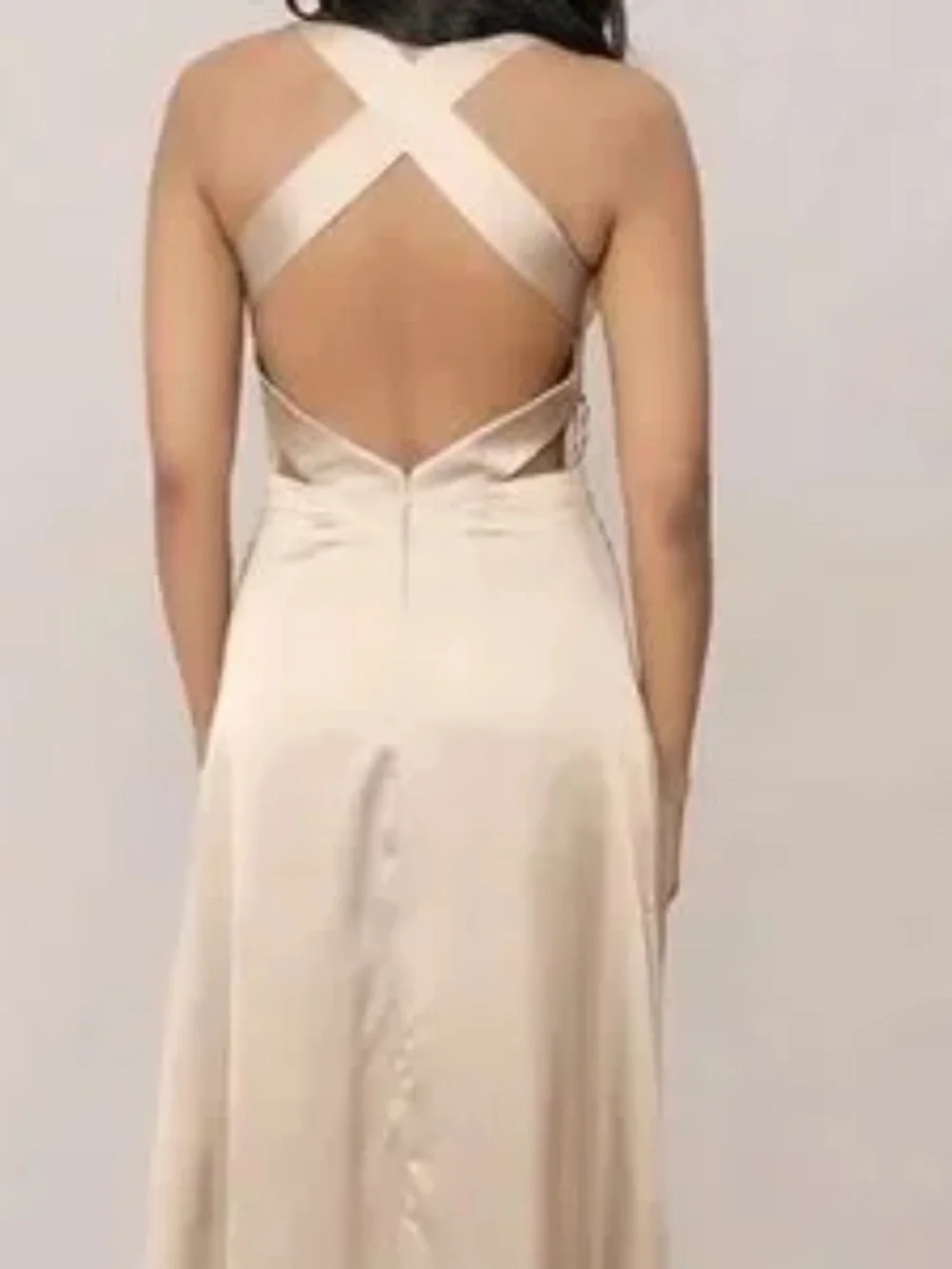 Revelry Dylan Satin Dress - Gold Champagne (703)